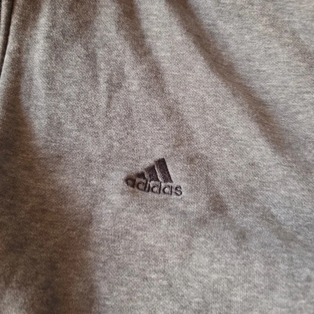 Adidas Mens Full Zip Hoodie Gray 3 Stripe Fleece Sweatshirt Large